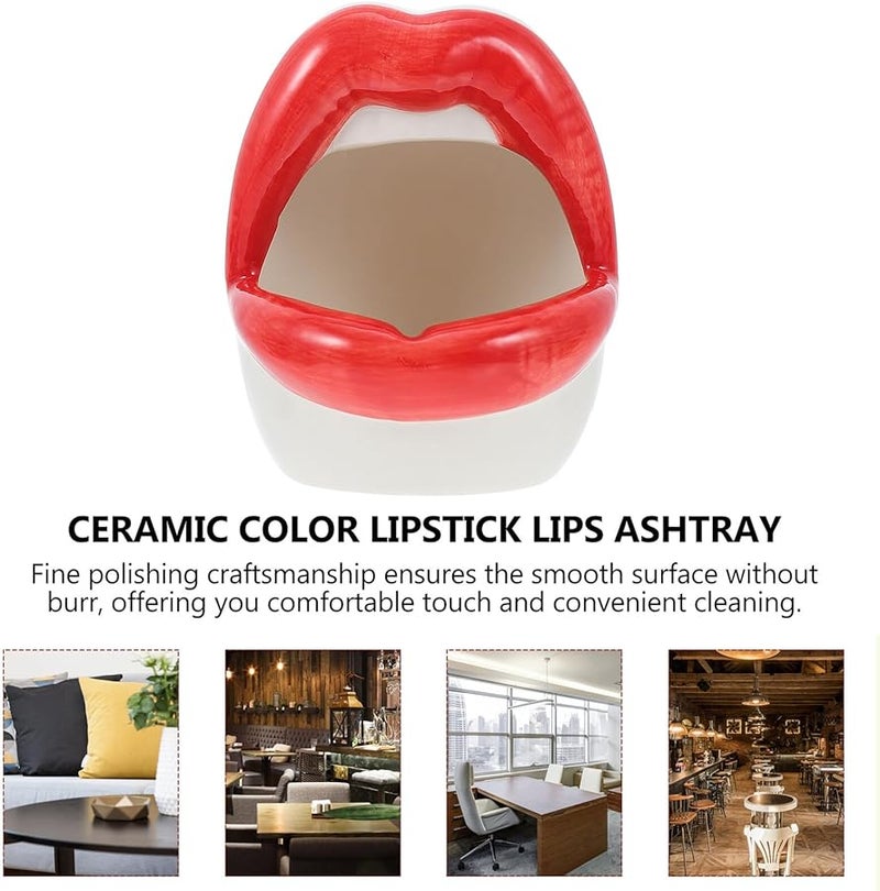 فاليكلود الإبداعية السيراميك على شكل شفاه منفضة سجائر كبيرة تصميم الأسنان ديكور المنزل سطح المكتب - Image 5